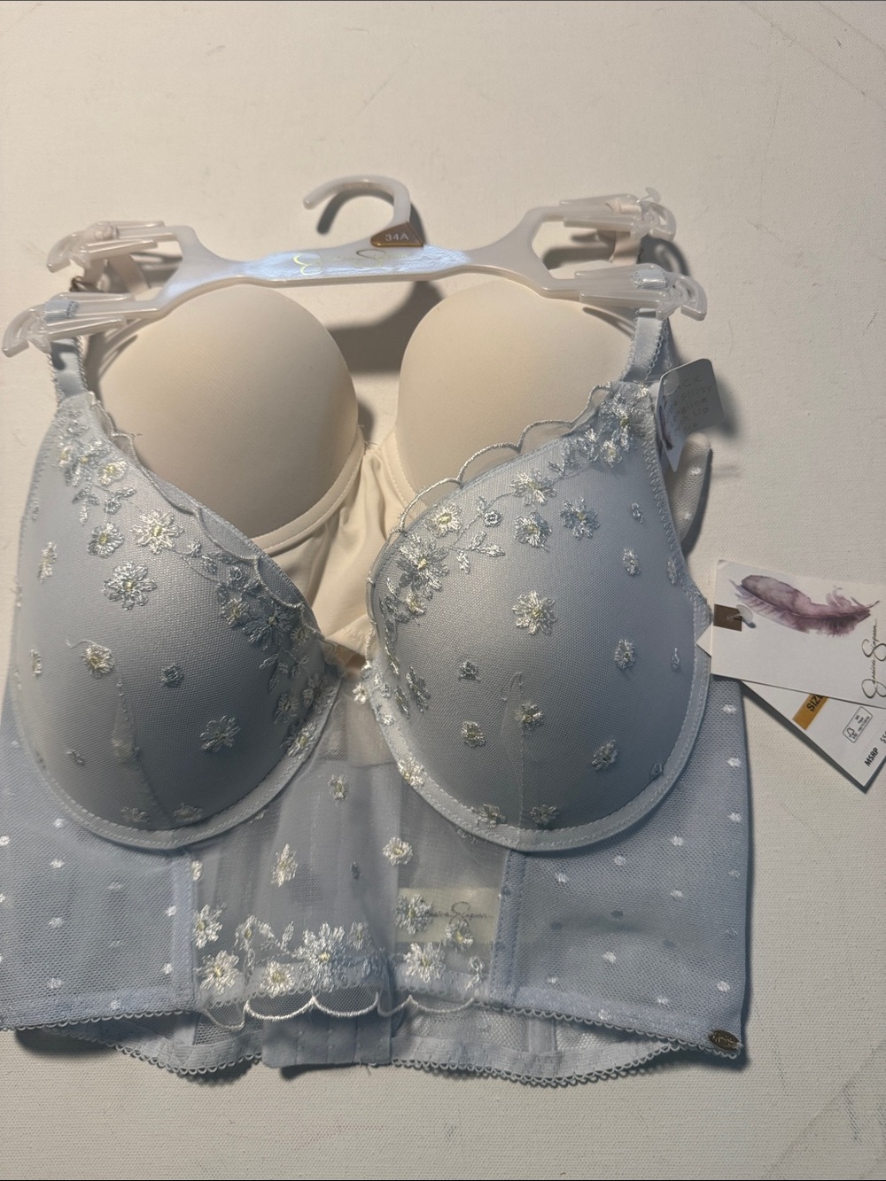 Jessica Simpson Bra 34A 2 Pack Blue White Push Up Padded
